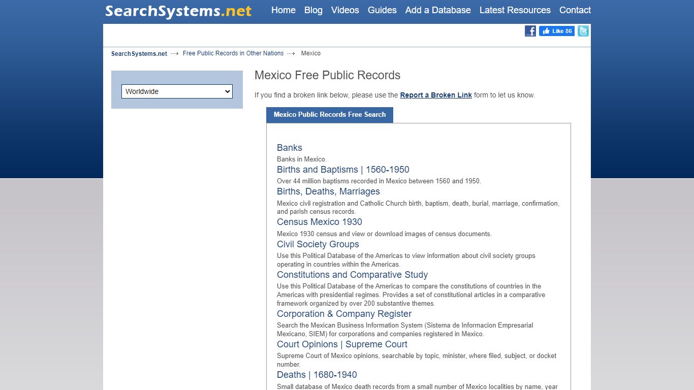 Mexico Public Records Search
